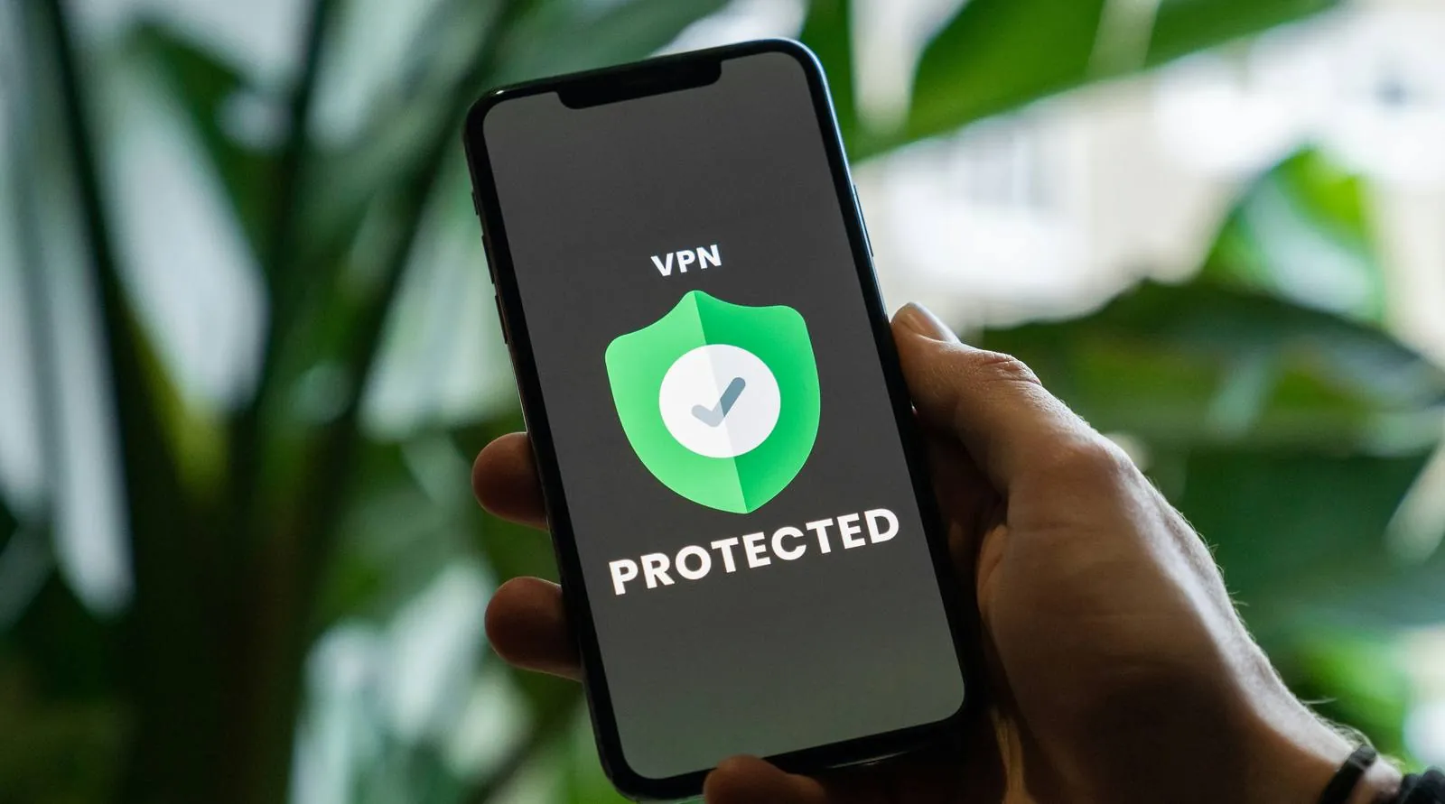 手机屏幕上的 VPN 连接保护状态